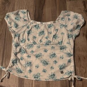 Limited Too Blue Floral Kids Blouse size 10 in excellent condition